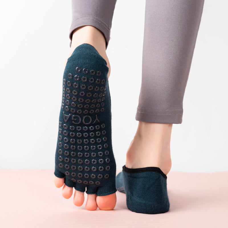 【Yoga Socks】T3墨绿-女士半趾瑜伽普拉提运动袜