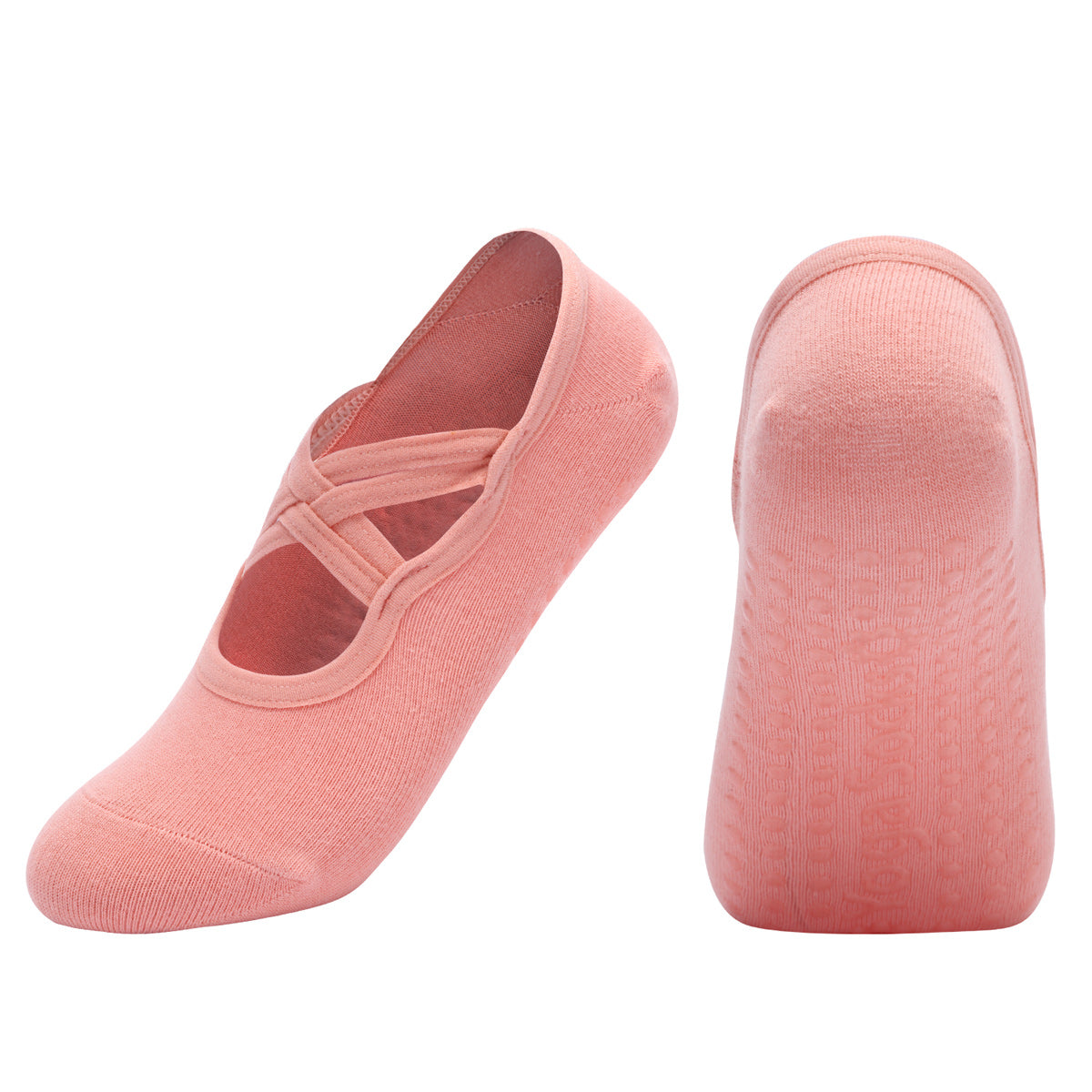 【Yoga Socks】H7珊瑚橙-女士圆头瑜伽普拉提运动袜