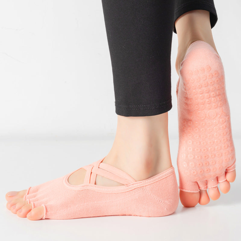 【Yoga Socks】T2珊瑚橙-女士半趾瑜伽普拉提运动袜