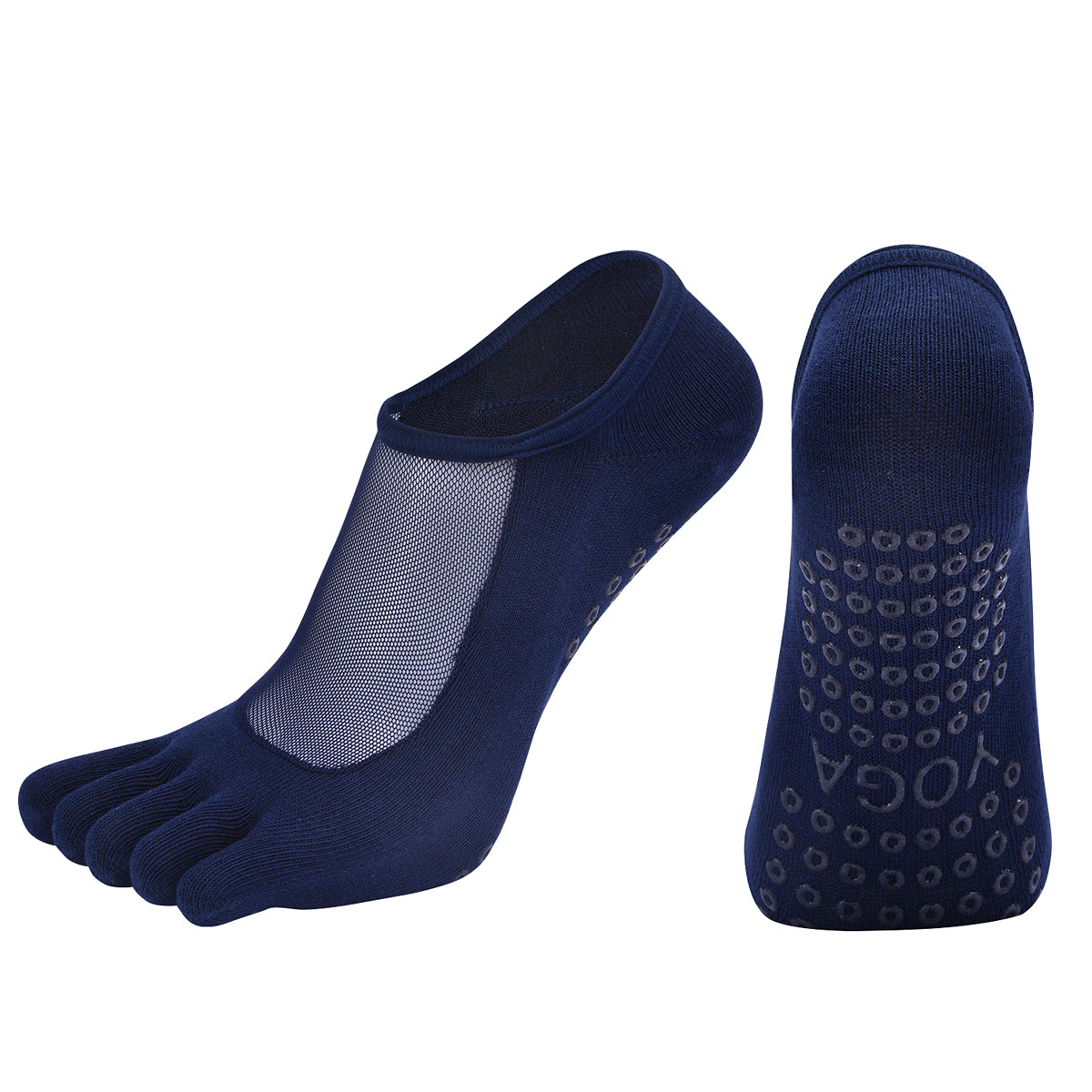 【Yoga Socks】W5藏青-女士网纱五指瑜伽普拉提运动袜