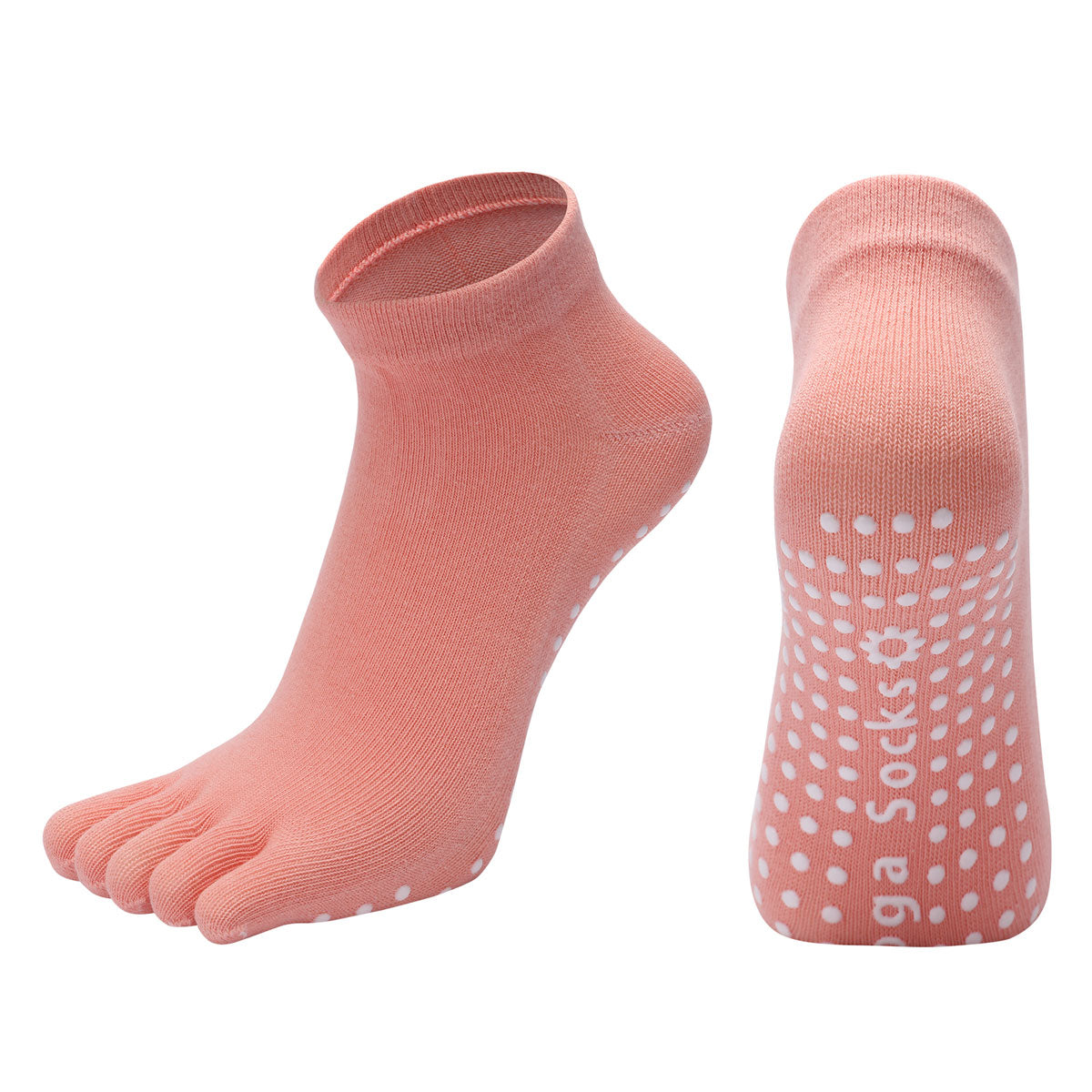 【Yoga Socks】G6珊瑚橙-女士五指瑜伽普拉提运动袜