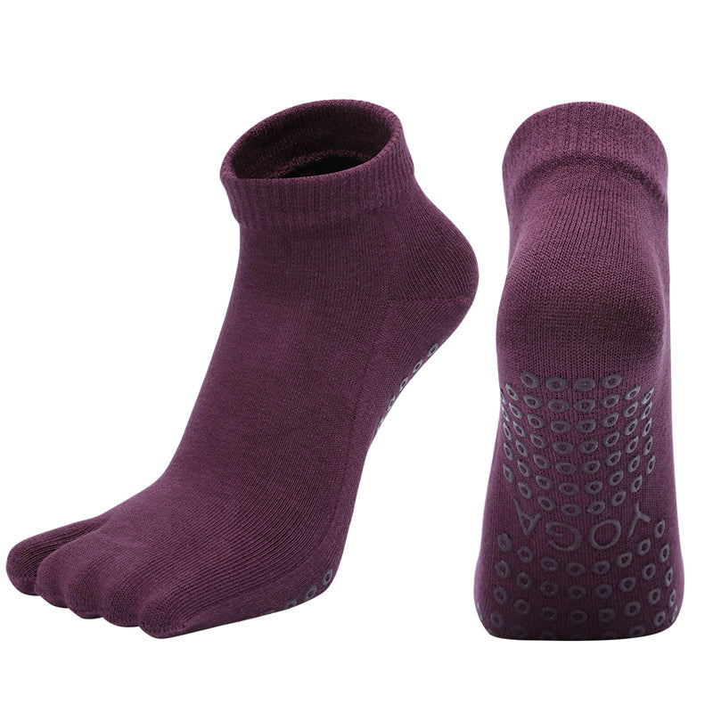 【Yoga Socks】X1紫红-女士二指瑜伽普拉提运动袜