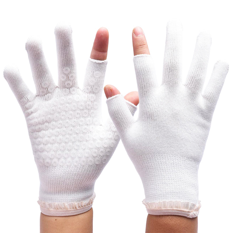 【Sport Gloves】C2白色-女士花边露二指健身运动手套