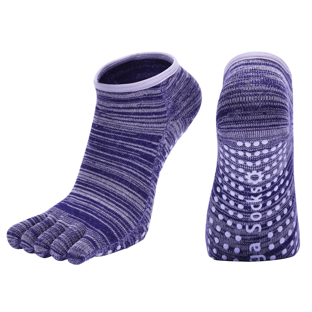 【Yoga Socks】G7紫色-女士段色五指瑜伽普拉提运动袜