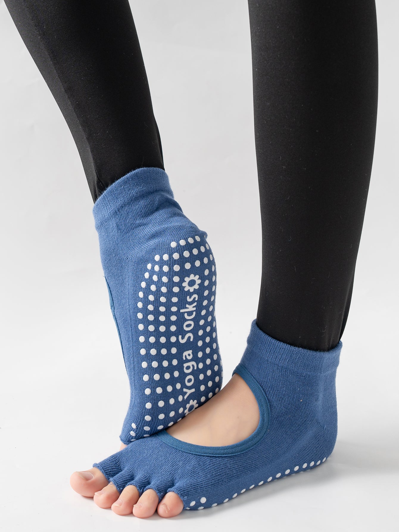 【Yoga Socks】F6深蓝-女士半趾瑜伽普拉提运动袜
