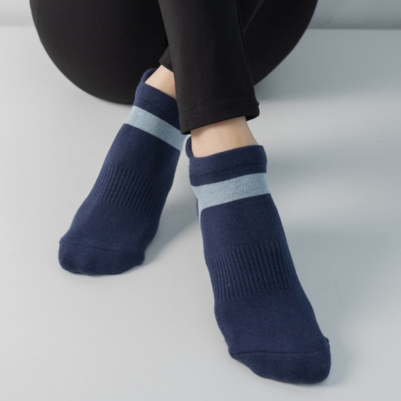 【Yoga Socks】D7青蓝-女士毛圈圆头瑜伽普拉提运动袜