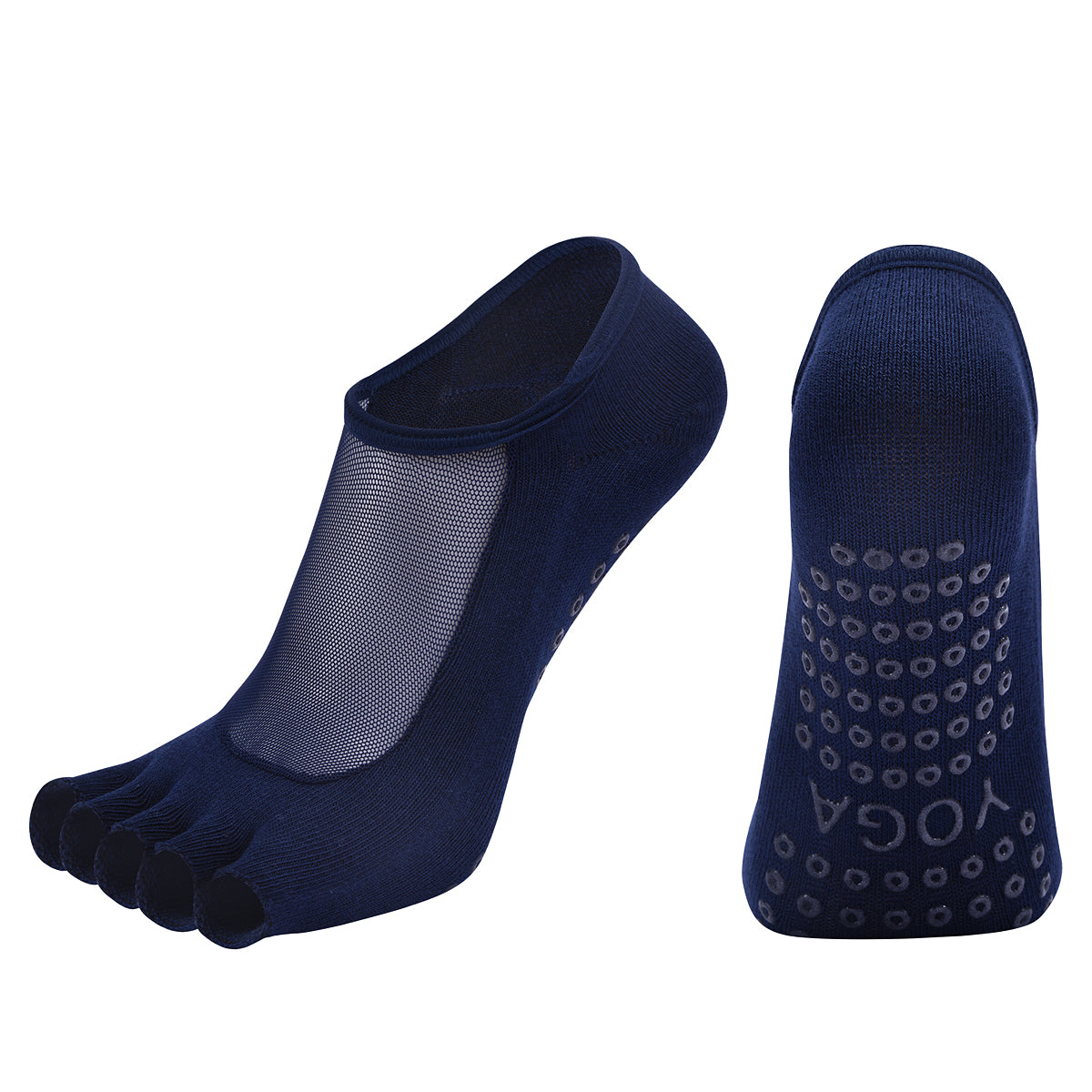 【Yoga Socks】T5藏青-女士网纱半趾瑜伽普拉提运动袜