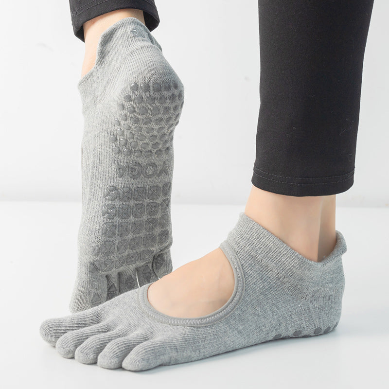 【Yoga Socks】V1浅麻灰-女士五指瑜伽普拉提运动袜