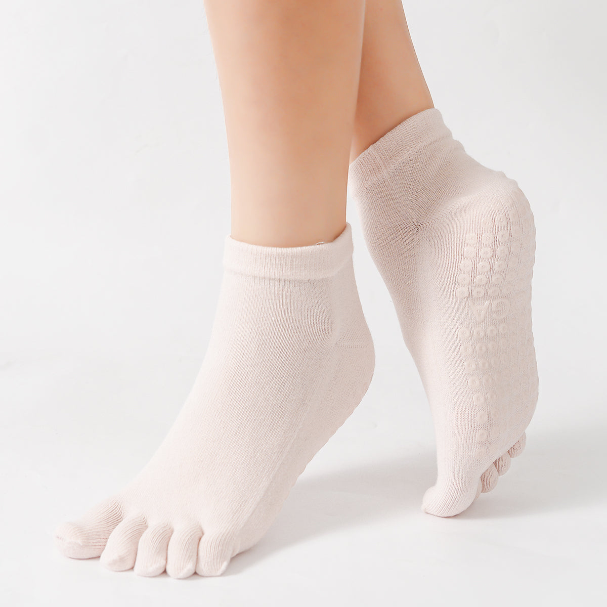 【Yoga Socks】G4浅米-女士五指瑜伽普拉提运动袜