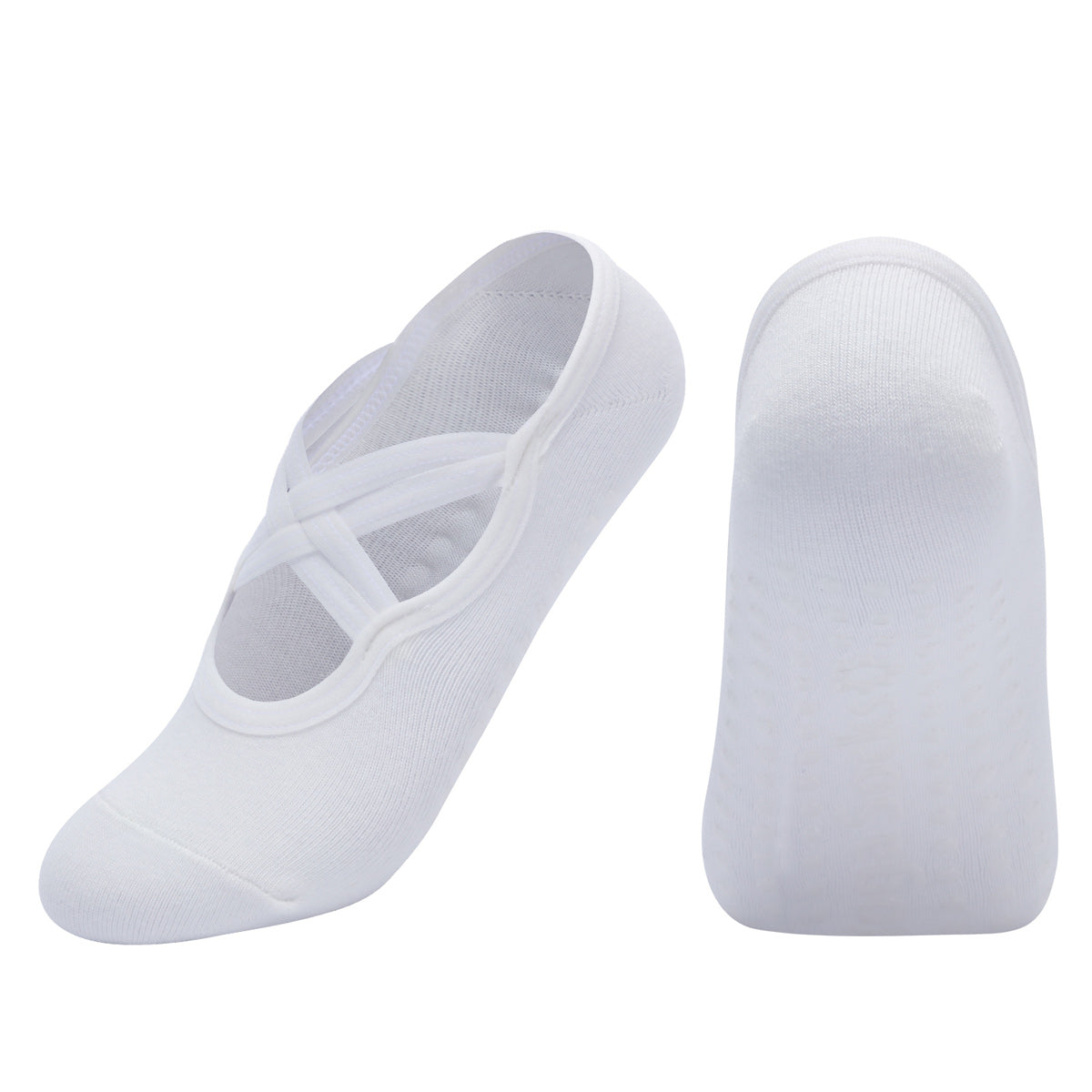 【Yoga Socks】H7白色-女士圆头瑜伽普拉提运动袜