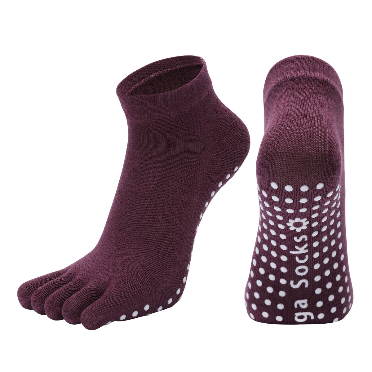 【Yoga Socks】G6紫红-女士五指瑜伽普拉提运动袜