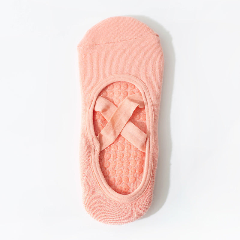 【Yoga Socks】Q2珊瑚橙-女士毛圈圆头瑜伽普拉提运动袜