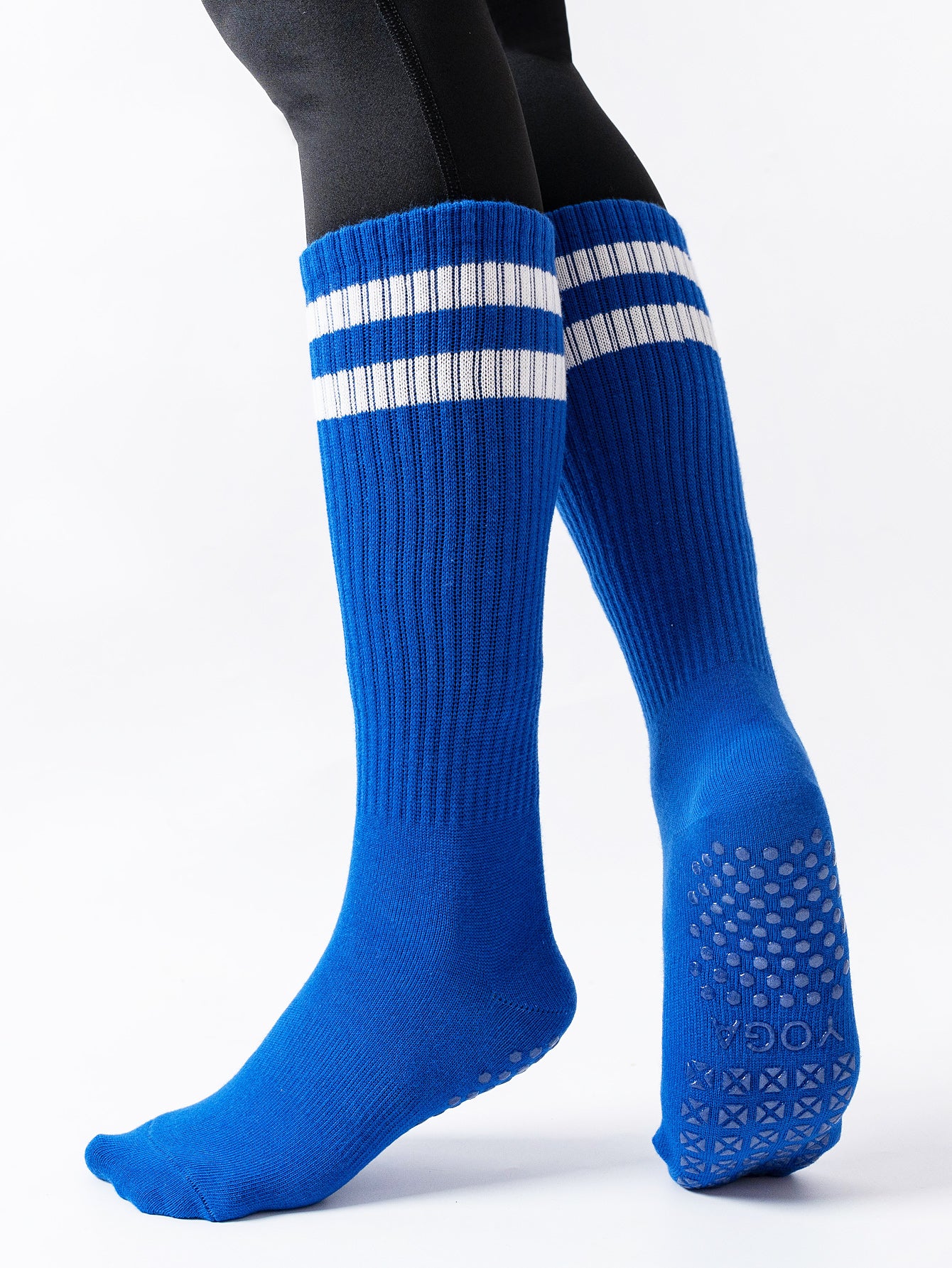 【Yoga Socks】N2克莱因蓝-女士长筒圆头瑜伽普拉提运动袜