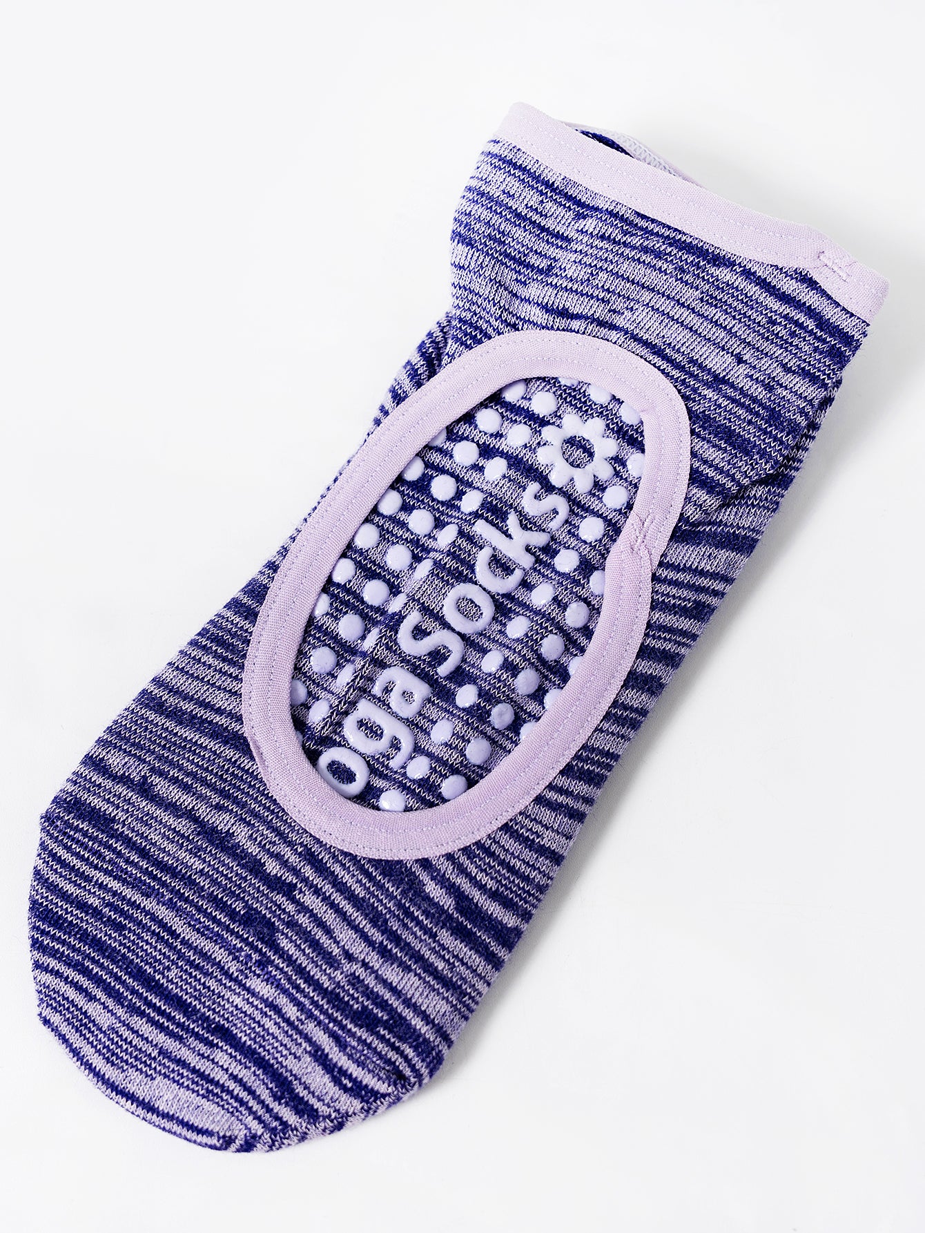 【Yoga Socks】E4紫色-女士段色圆头瑜伽普拉提运动袜