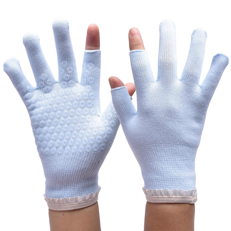 【Sport Gloves】C2浅蓝-女士花边露二指健身运动手套