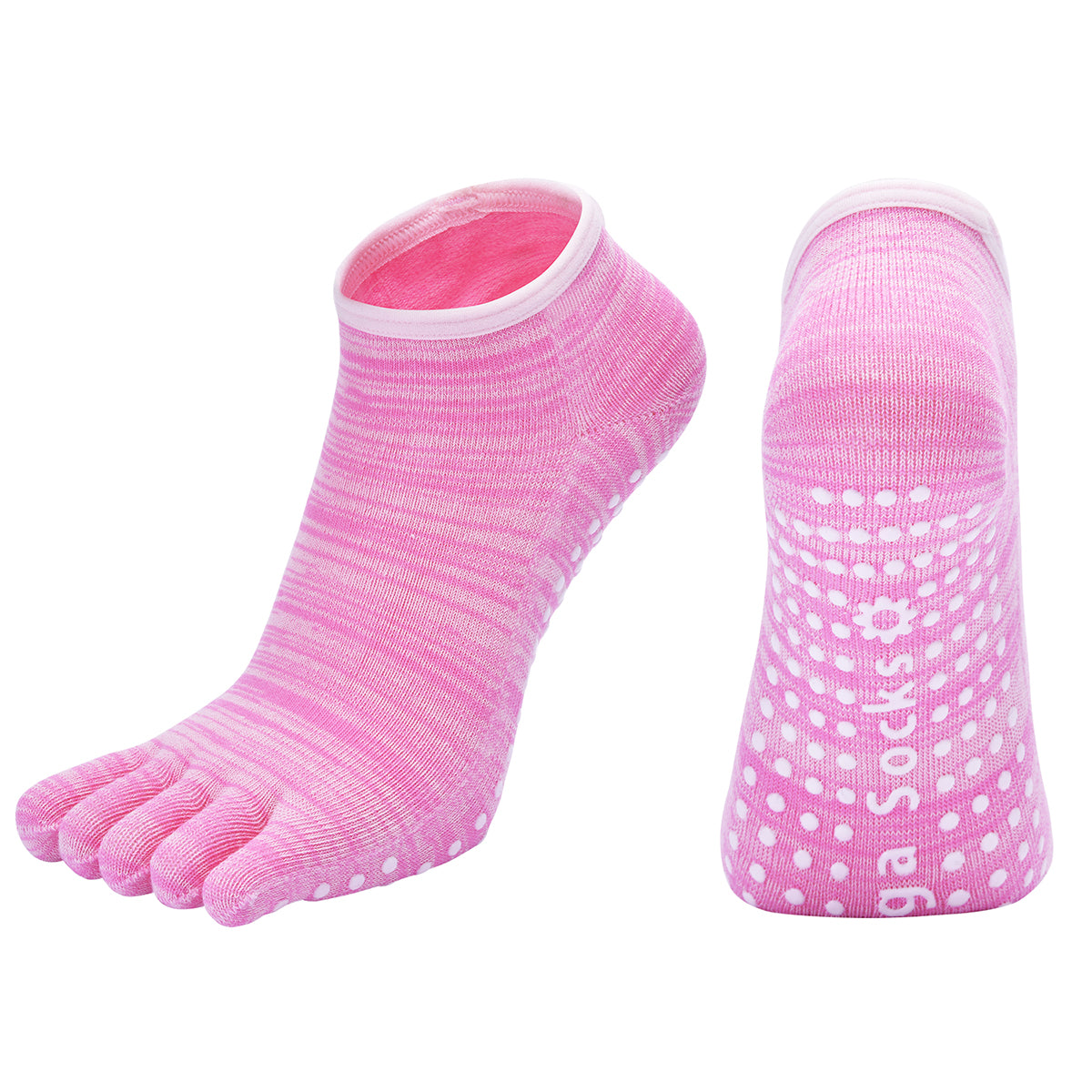 【Yoga Socks】G7粉色-女士段色五指瑜伽普拉提运动袜
