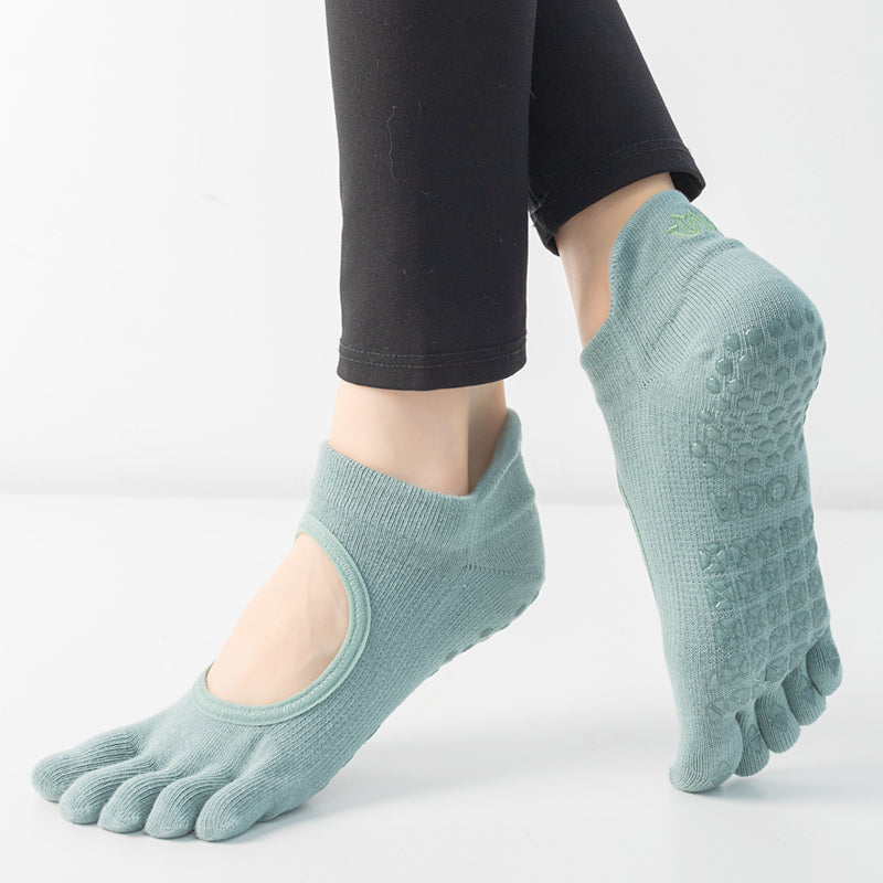 【Yoga Socks】V1孔雀绿-女士五指瑜伽普拉提运动袜