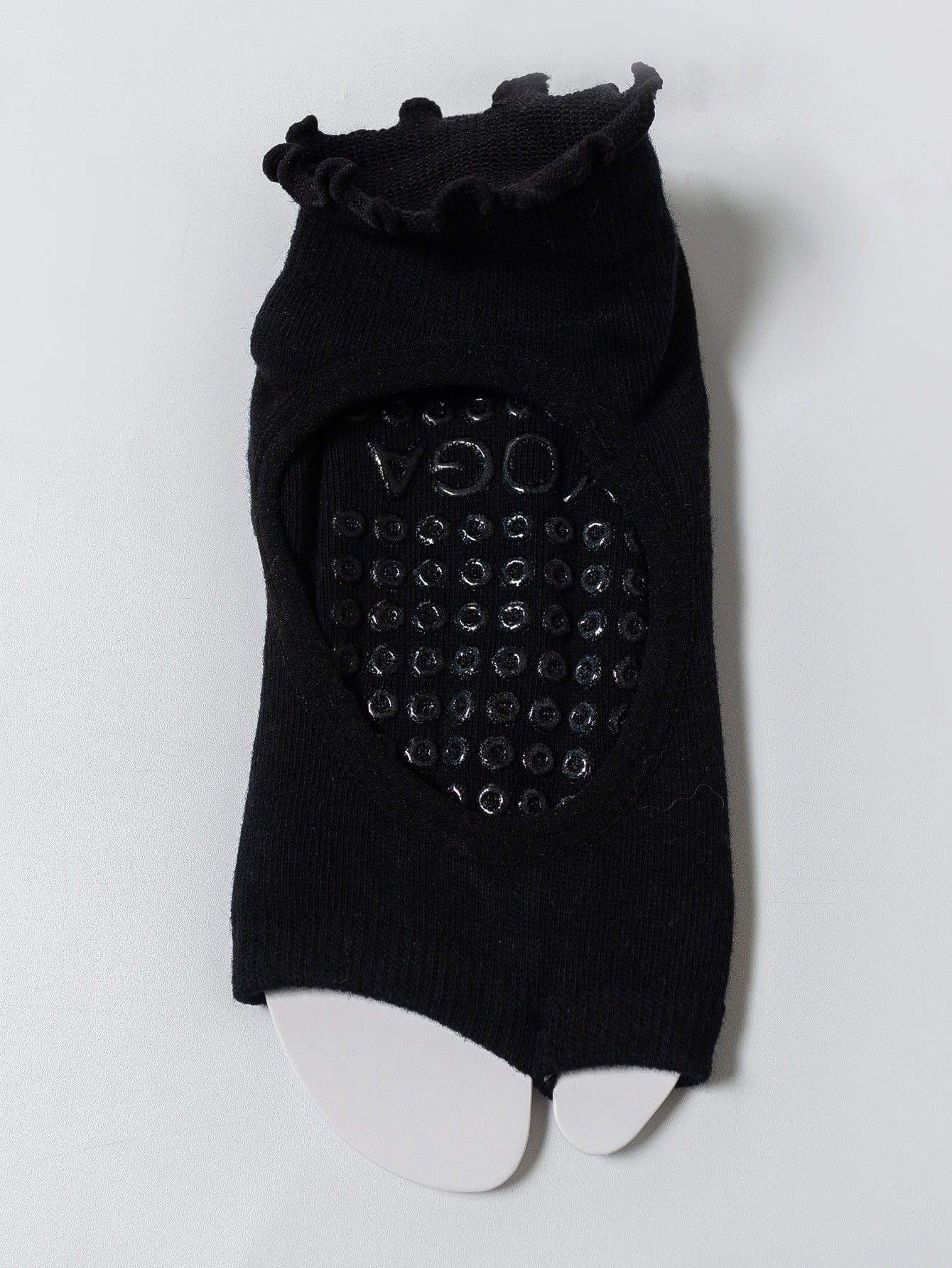 【Yoga Socks】O3黑色-女士木耳边二指瑜伽普拉提运动袜