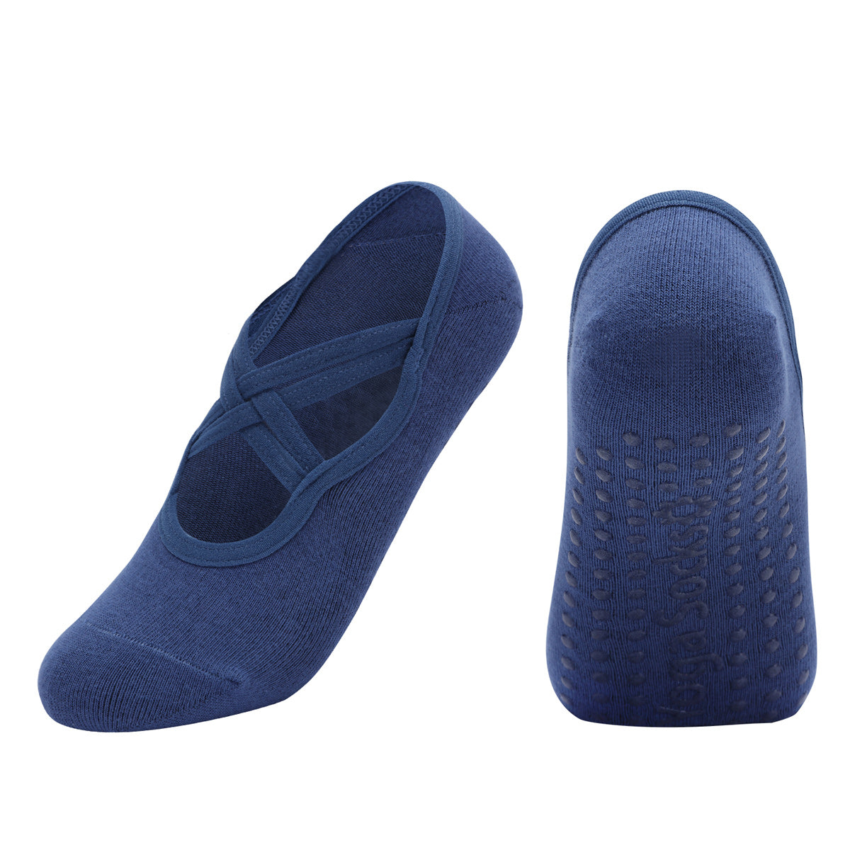 【Yoga Socks】H7深蓝-女士圆头瑜伽普拉提运动袜