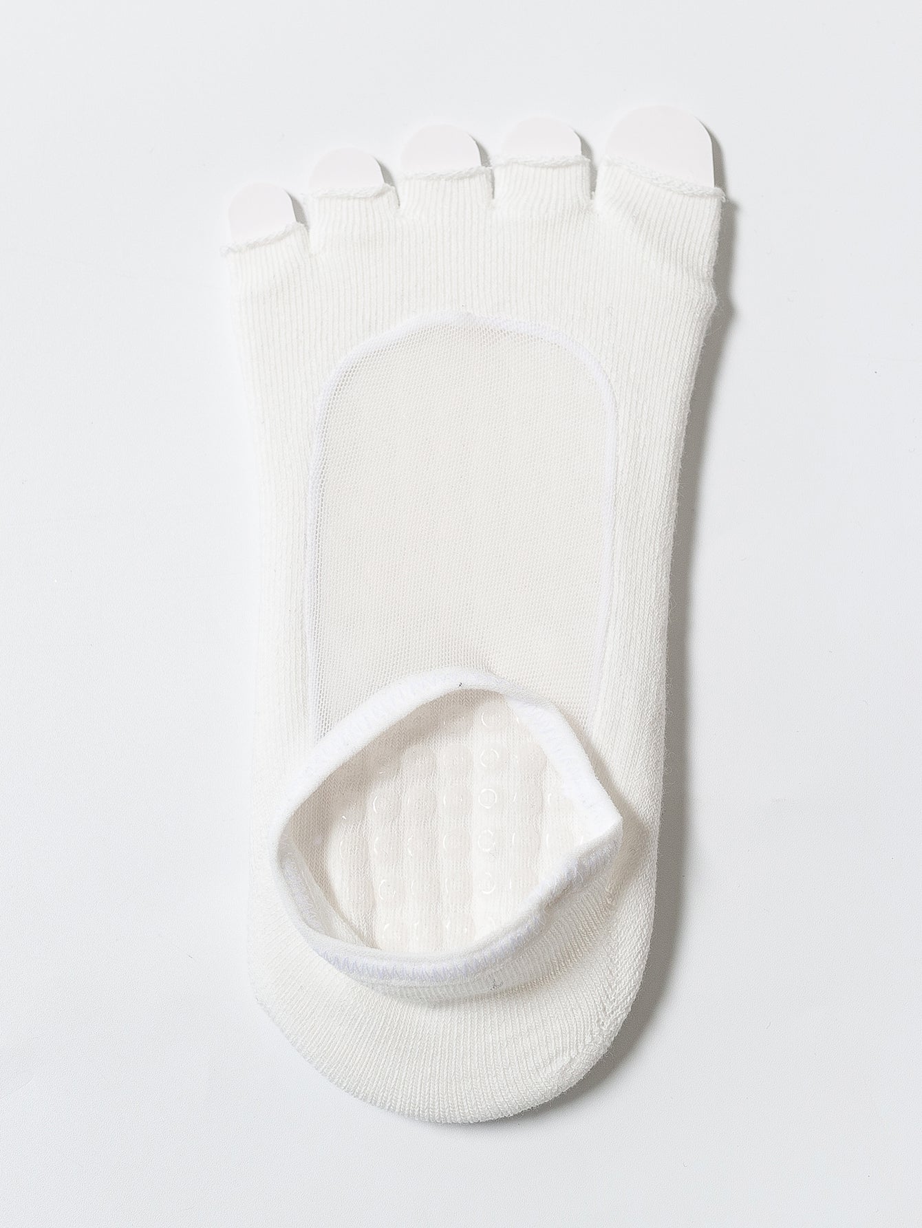 【Yoga Socks】T5白色-女士网纱半趾瑜伽普拉提运动袜