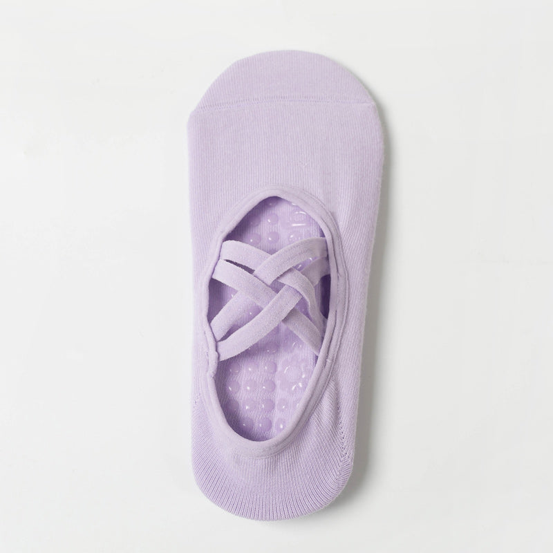 【Yoga Socks】H7浅紫-女士圆头瑜伽普拉提运动袜