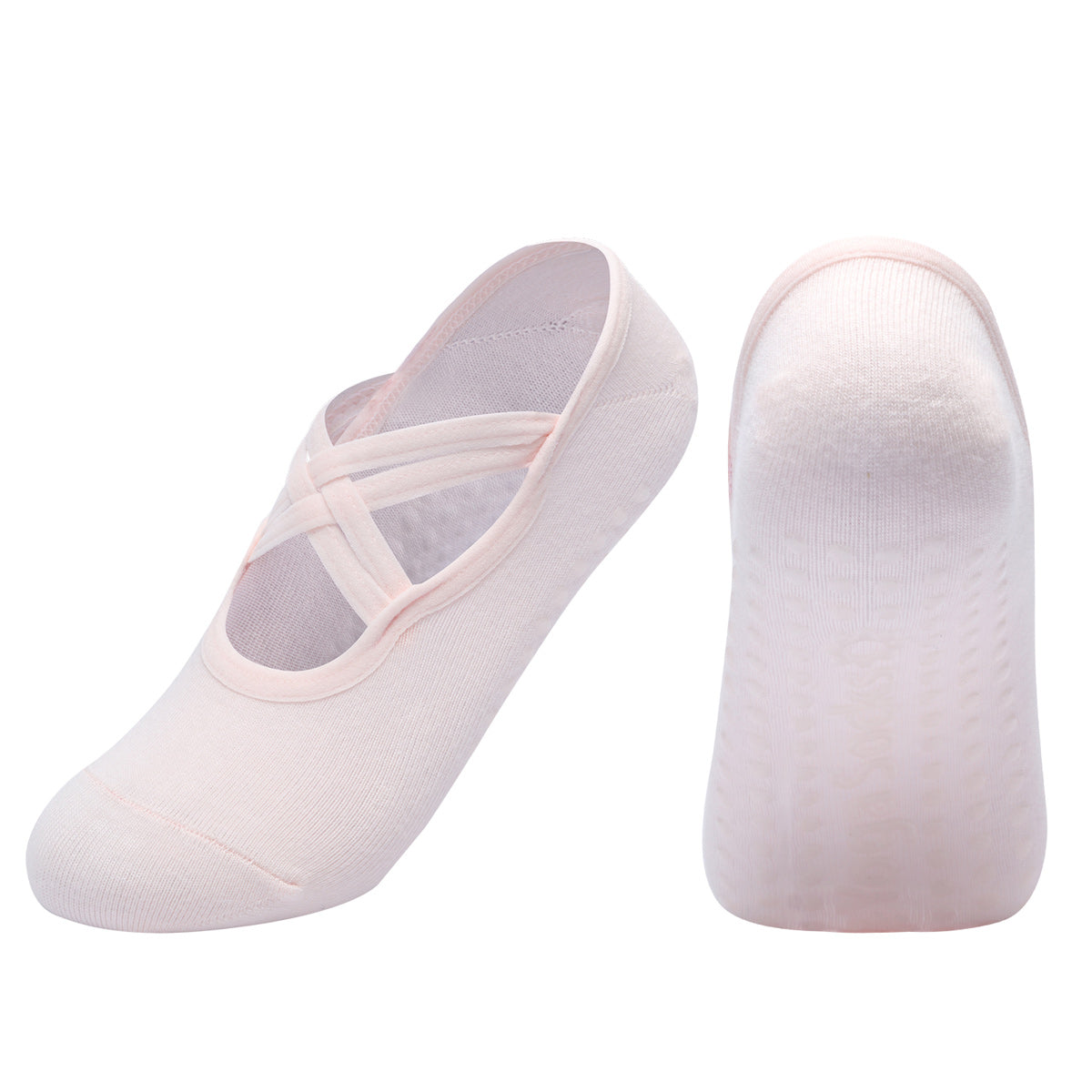 【Yoga Socks】H7浅粉-女士圆头瑜伽普拉提运动袜