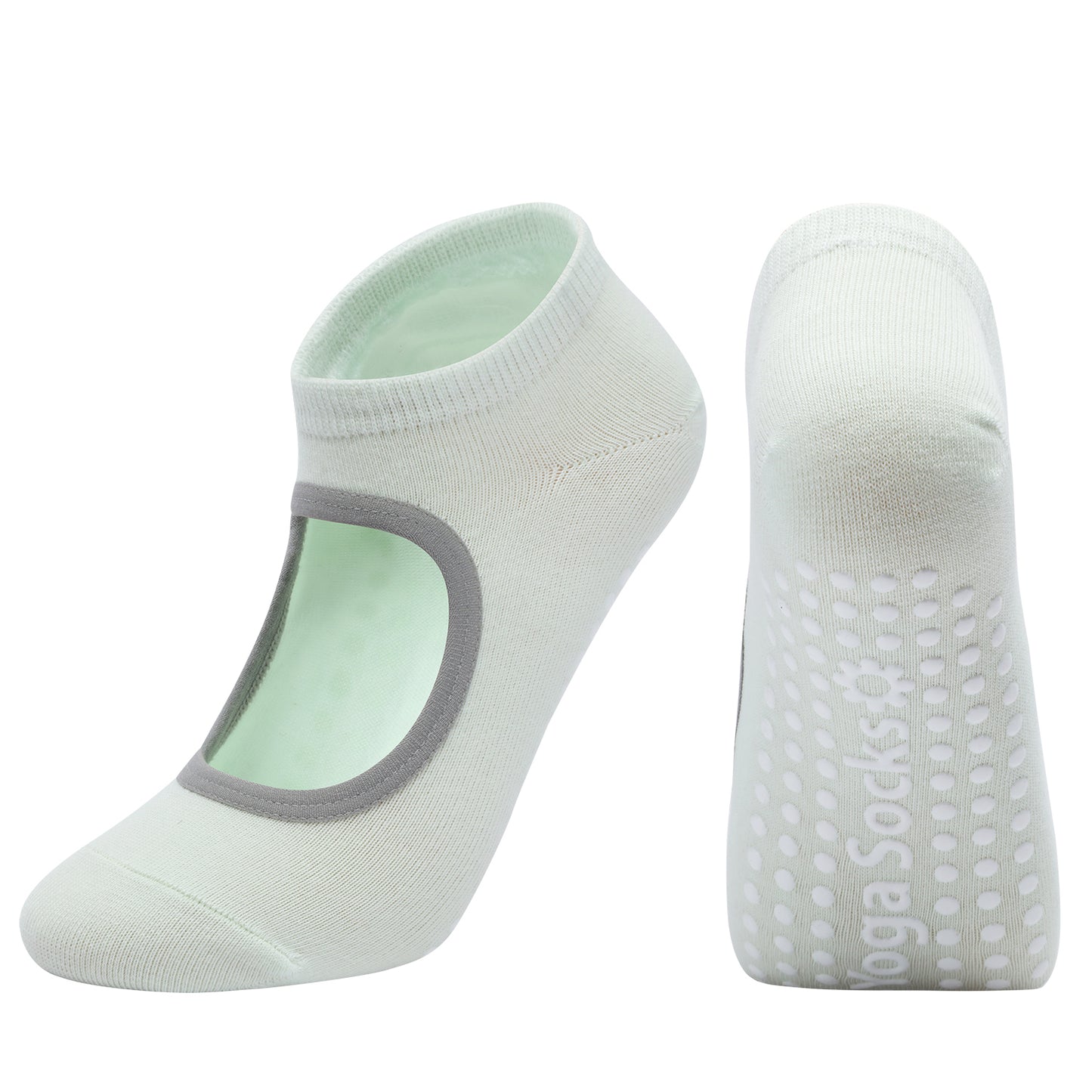 【Yoga Socks】E2碧绿-女士圆头瑜伽普拉提运动袜