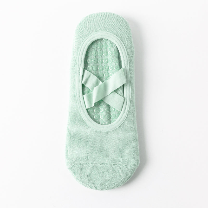 【Yoga Socks】Q2碧绿-女士毛圈圆头瑜伽普拉提运动袜