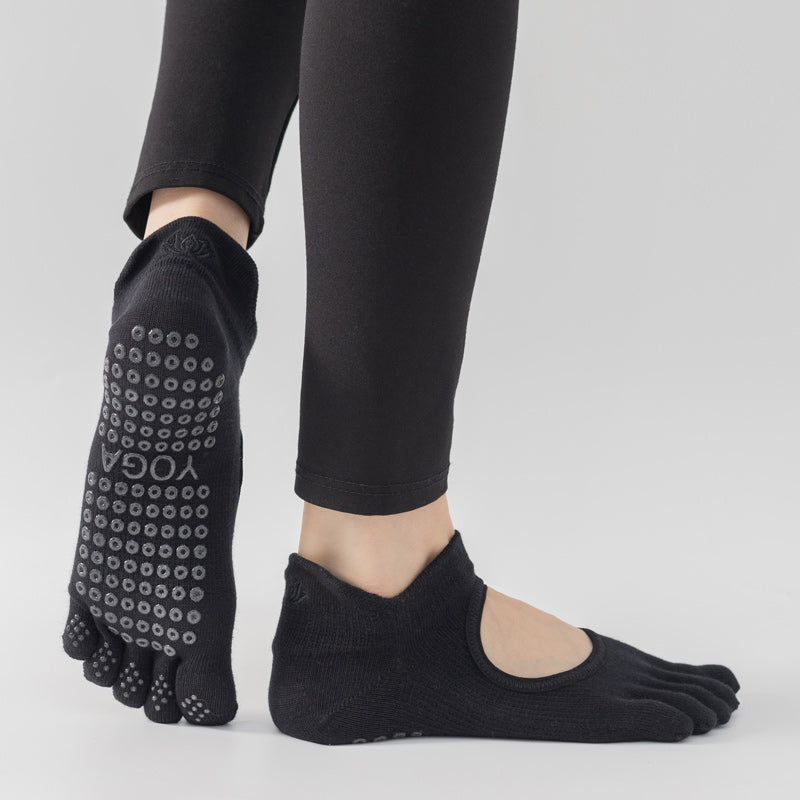 【Yoga Socks】V2黑色-女士五指瑜伽普拉提运动袜