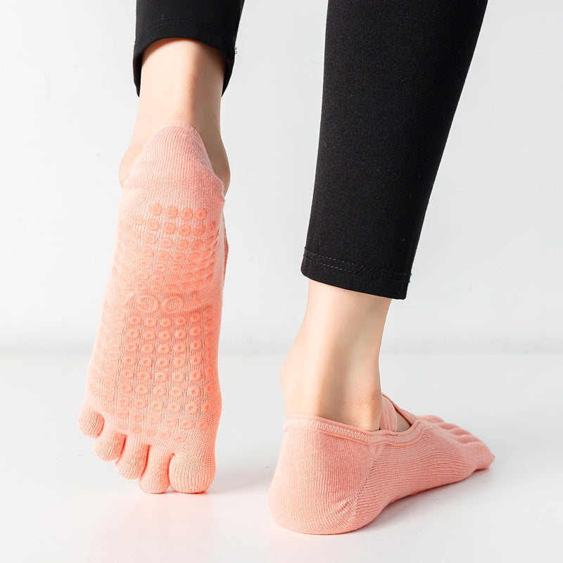 【Yoga Socks】W2珊瑚橙-女士五指瑜伽普拉提运动袜