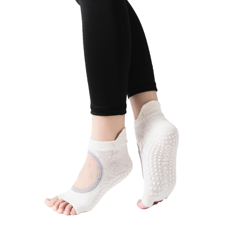 【Yoga Socks】J5白色-女士二指瑜伽普拉提运动袜