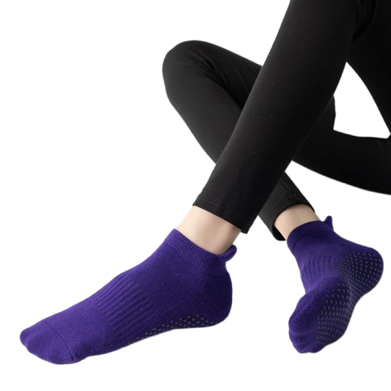 【Yoga Socks】D1紫罗兰-女士毛圈圆头瑜伽普拉提运动袜