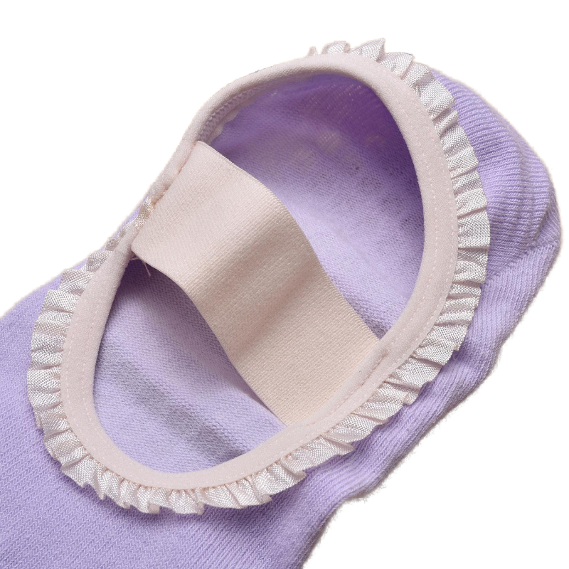 【Yoga Socks】W7浅紫-女士花边五指瑜伽普拉提运动袜