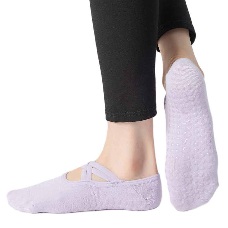 【Yoga Socks】H7浅紫-女士圆头瑜伽普拉提运动袜