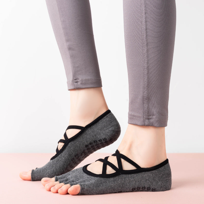 【Yoga Socks】T3深麻灰-女士半趾瑜伽普拉提运动袜