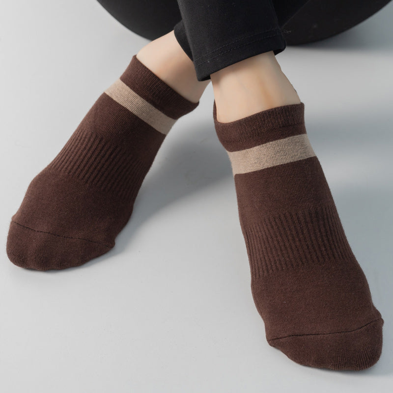 【Yoga Socks】D7咖米-女士毛圈圆头瑜伽普拉提运动袜