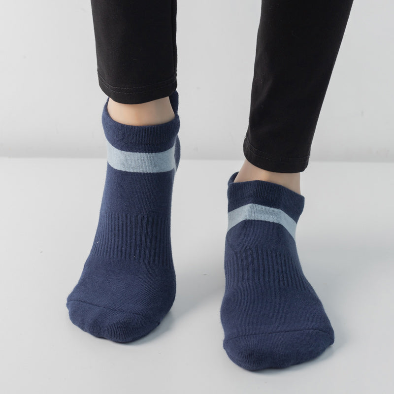 【Yoga Socks】D7青蓝-女士毛圈圆头瑜伽普拉提运动袜