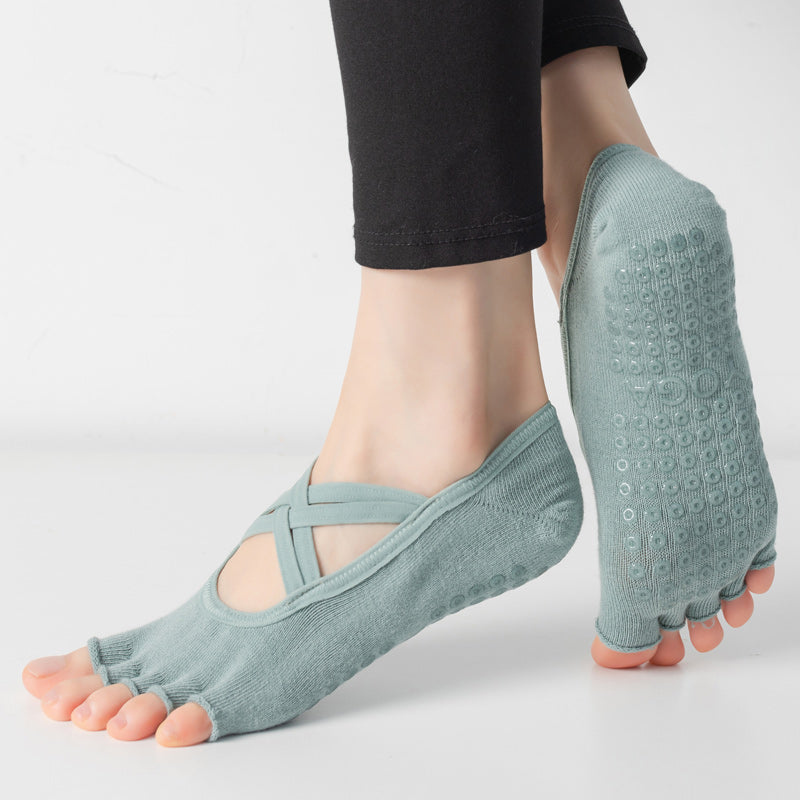 【Yoga Socks】T2孔雀绿-女士半趾瑜伽普拉提运动袜