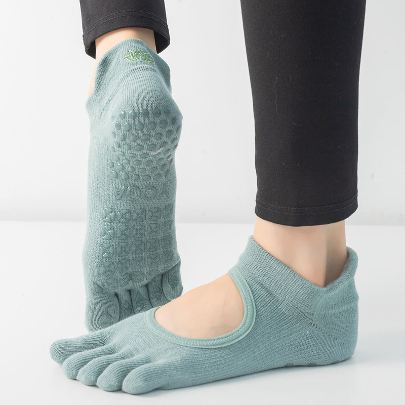 【Yoga Socks】V1孔雀绿-女士五指瑜伽普拉提运动袜