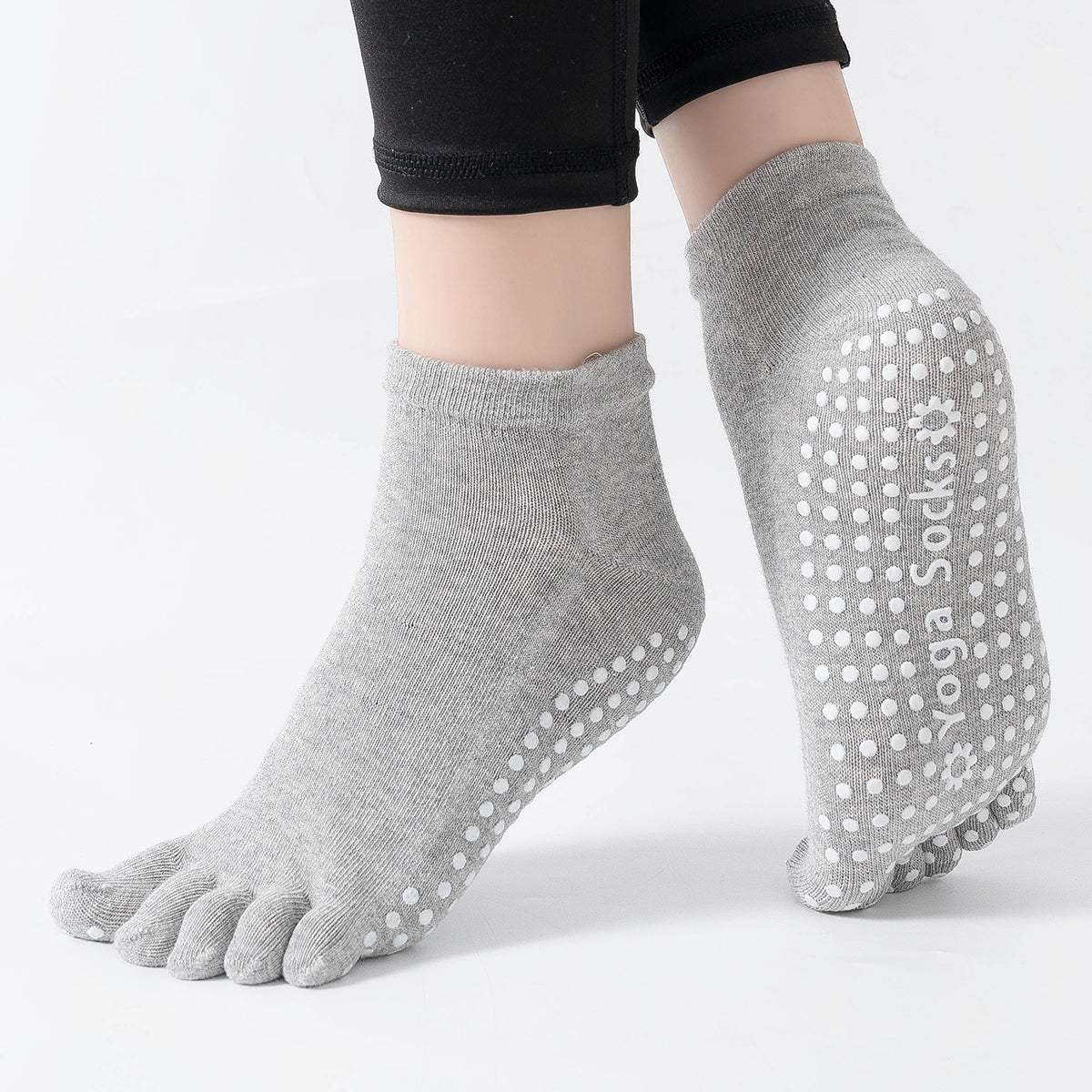 【Yoga Socks】G6浅麻灰-女士五指瑜伽普拉提运动袜