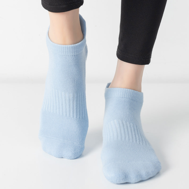 【Yoga Socks】D9浅蓝-女士毛圈圆头瑜伽普拉提运动袜