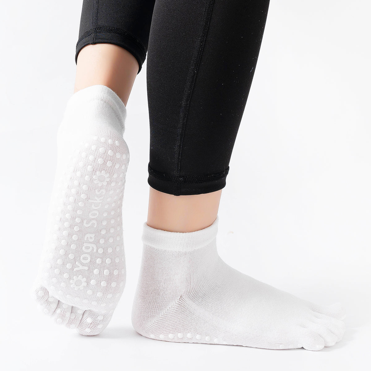 【Yoga Socks】G6白色-女士五指瑜伽普拉提运动袜