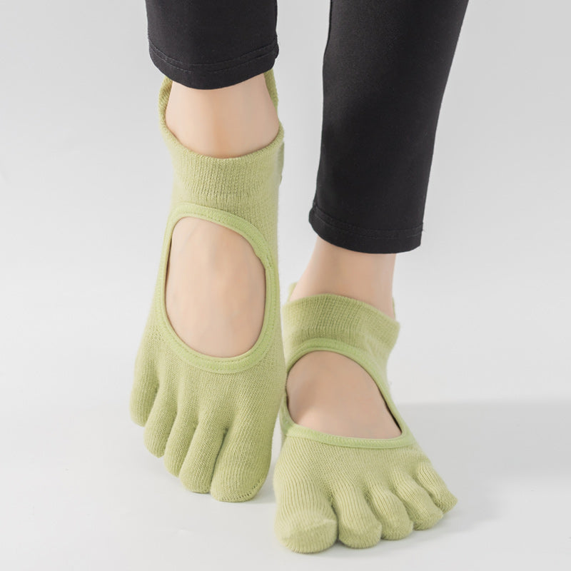 【Yoga Socks】V2绿色-女士五指瑜伽普拉提运动袜