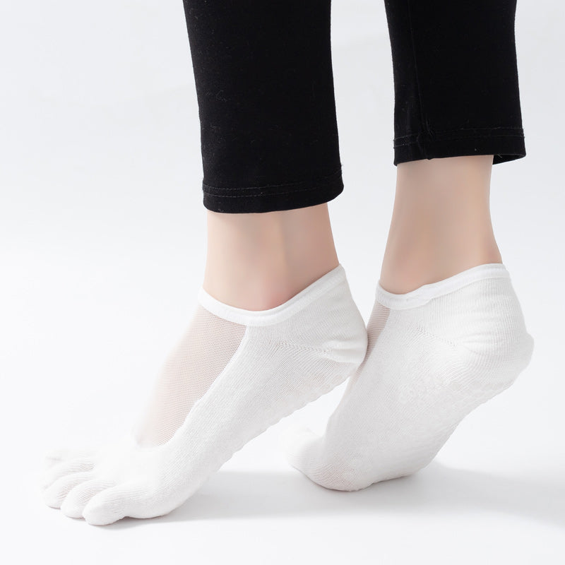【Yoga Socks】W5白色-女士网纱五指瑜伽普拉提运动袜