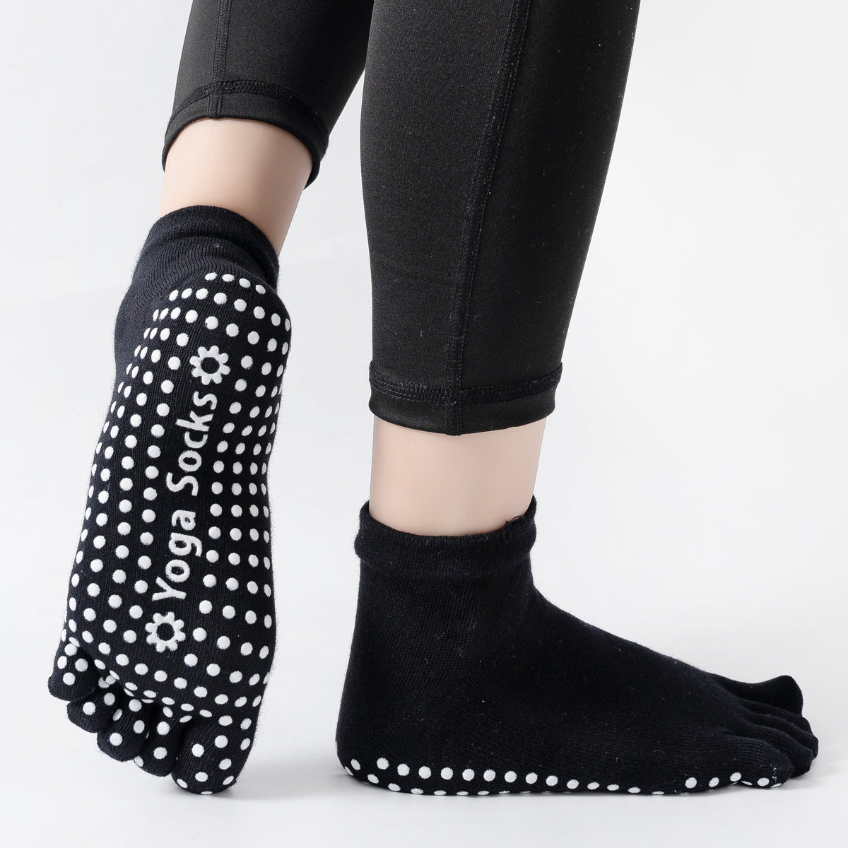 【Yoga Socks】G6黑色-女士五指瑜伽普拉提运动袜