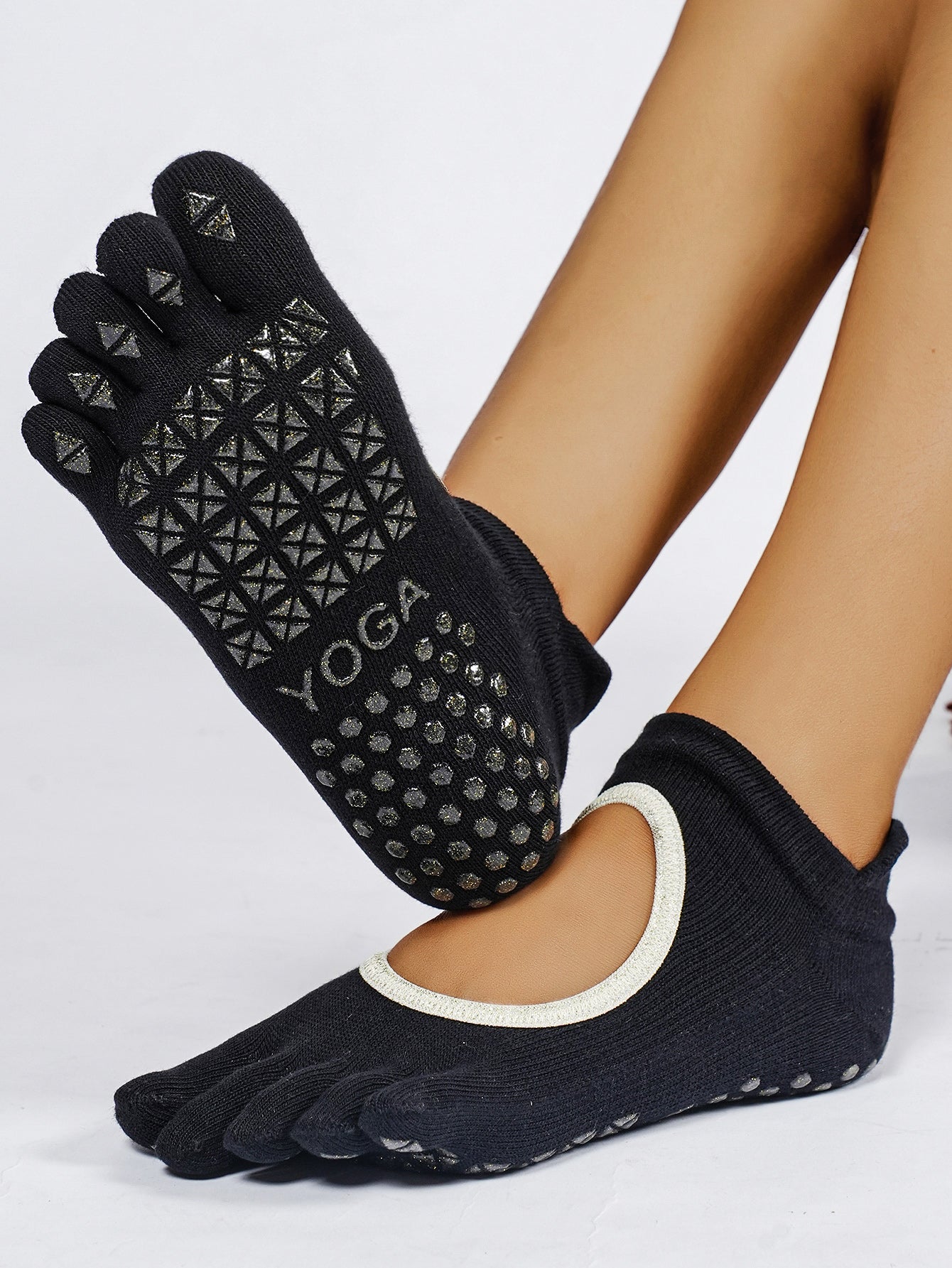 【Yoga Socks】V3黑金-女士五指瑜伽普拉提运动袜