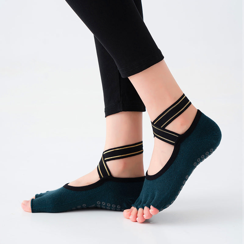 【Yoga Socks】T4墨绿-女士半趾瑜伽普拉提运动袜