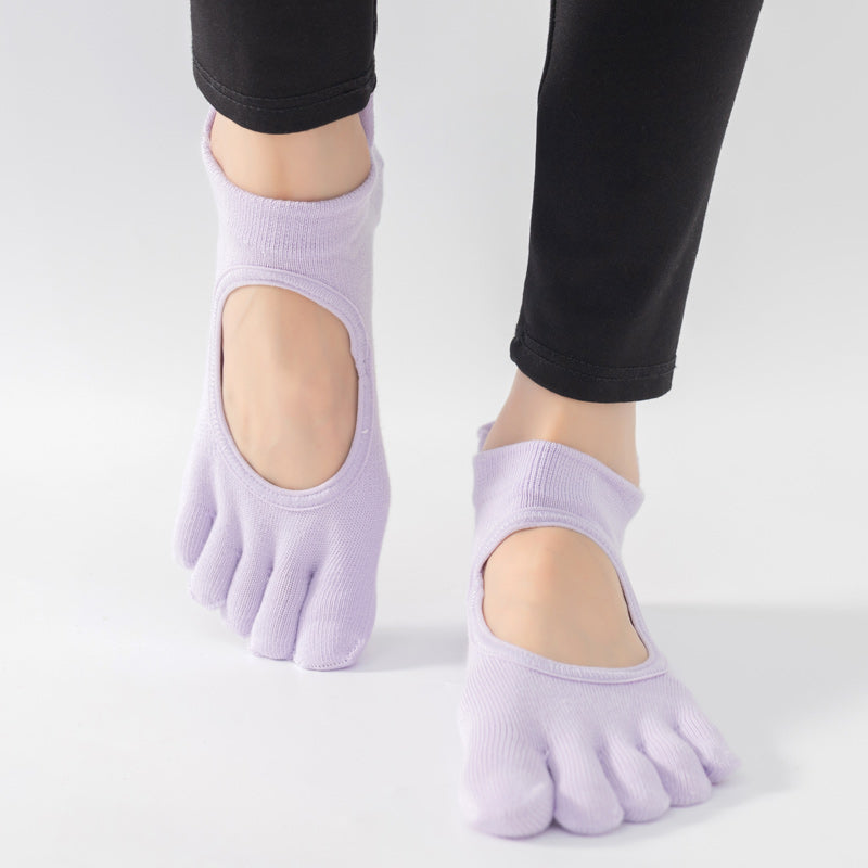 【Yoga Socks】V2浅紫-女士五指瑜伽普拉提运动袜