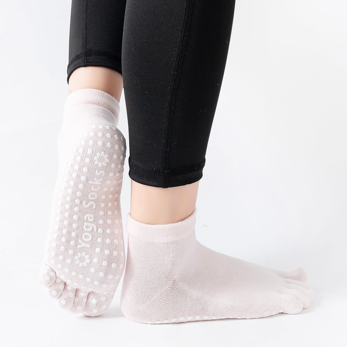 【Yoga Socks】G6浅粉-女士五指瑜伽普拉提运动袜