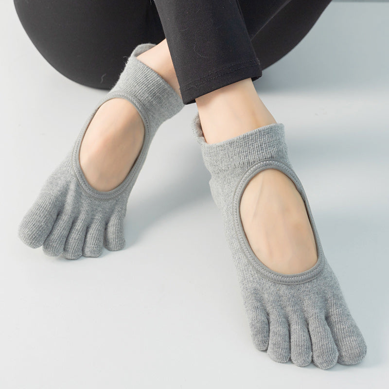 【Yoga Socks】V1浅麻灰-女士五指瑜伽普拉提运动袜